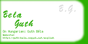 bela guth business card